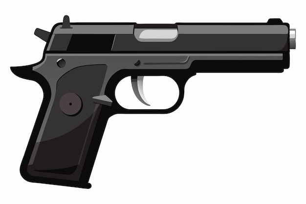 pistolet noir à fond blanc