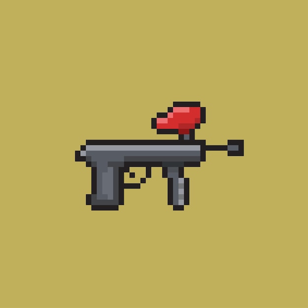 Pistolet De Paintball Dans Un Style Pixel Art