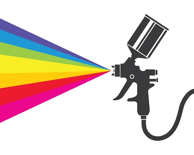 Pistolet peinture logo icône vector illustration design