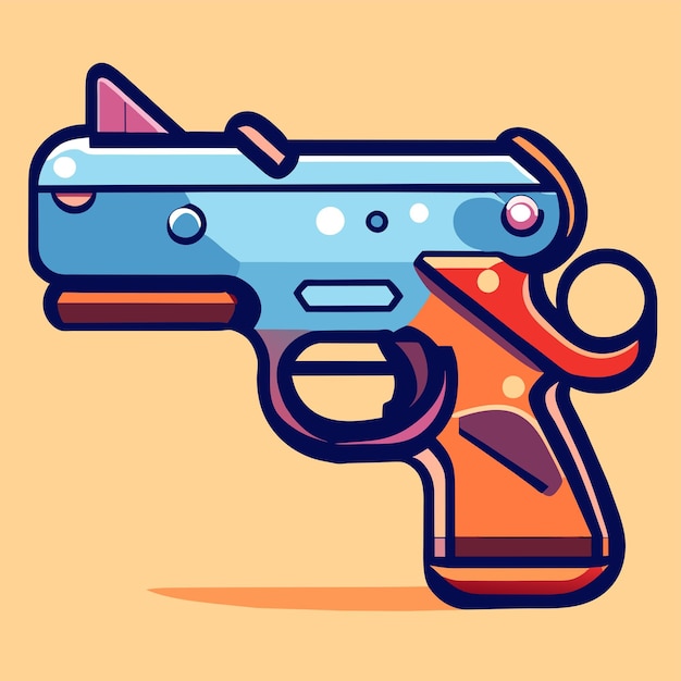 Vecteur pistolet pistolet dessin animé vecteur icône illustration objet de vacances icône concept isolé illustration plate