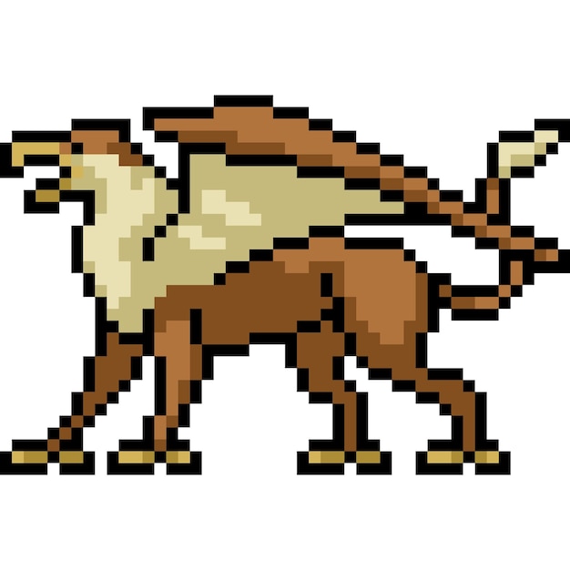 Vecteur pixel art des contes de fées de griffon