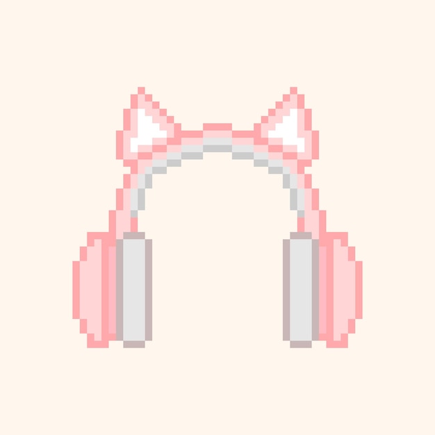 Pixel Art Du Casque D'oreille De Chat Rose