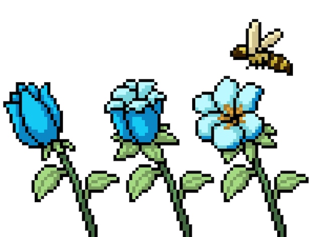Pixel Art De Fleur Jardin Fleuri