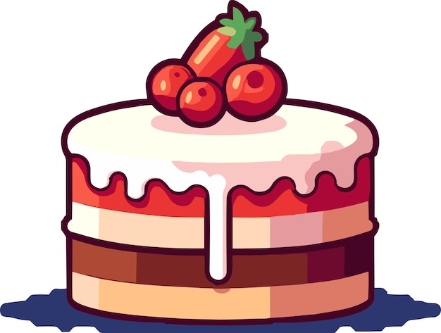 Vecteur pixel art d'un gâteau