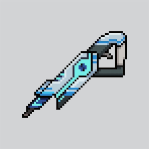 Pixel Art Gun Beam Pistolet Futuriste Pixélisé Icônes D'armes à Faisceau Extraterrestre Futuriste