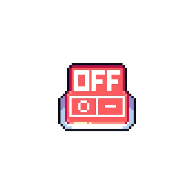 pixel art sur l'icône du bouton d'arrêt