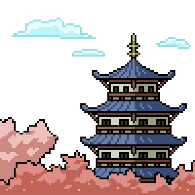 Pixel Art Japonais Haute Tour