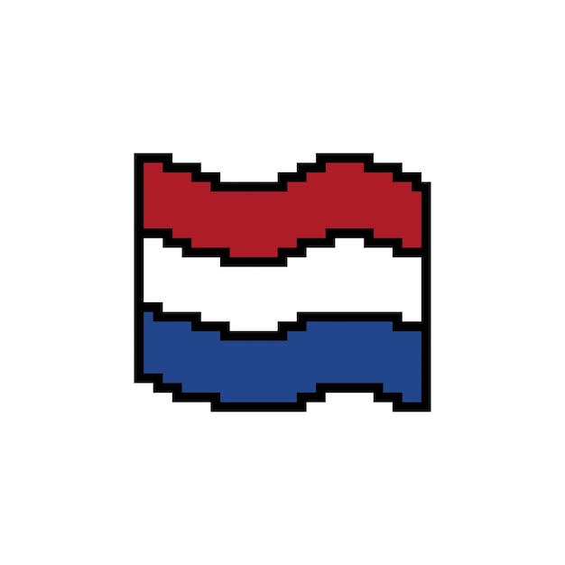 Pixel Art Pays-Bas Drapeau