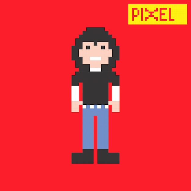 Vecteur pixel character vector illustration de conception graphique art