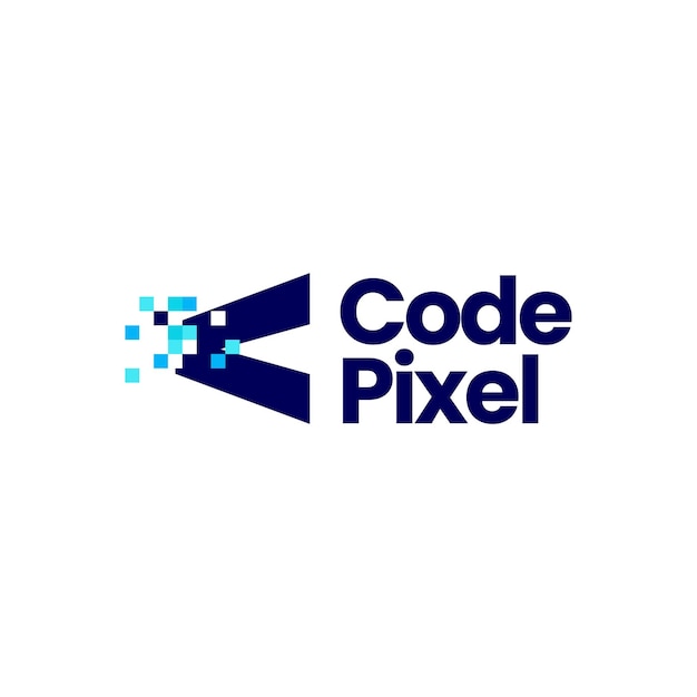 Pixel De Code Marque Numérique 8 Bits Logo Icône Vector Illustration