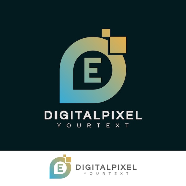 Pixel Initial Numérique Lettre E Création De Logo