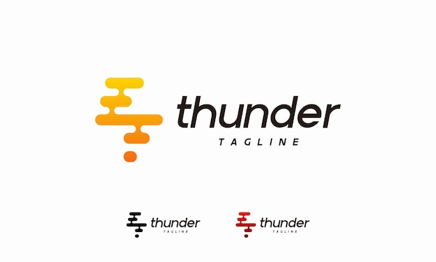 Pixel Thunder Flash Logo Conçoit Le Vecteur De Concept, Symbole Du Logo Tech Lightning