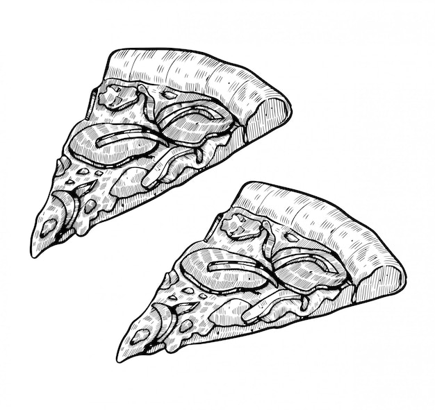 Pizza Dessiné à La Main