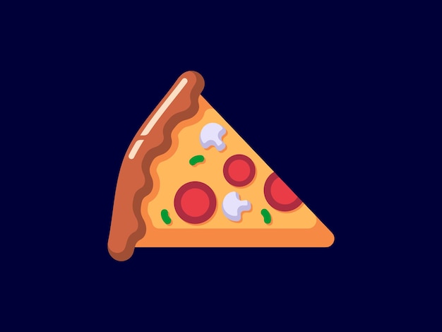 Pizza Fast Food Vector Icon Illustration Plate