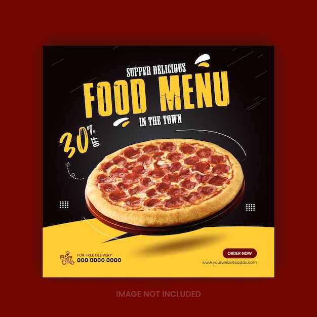 Pizza Food Menu Promotion Social Media Instagram Post Banner And Web Banner