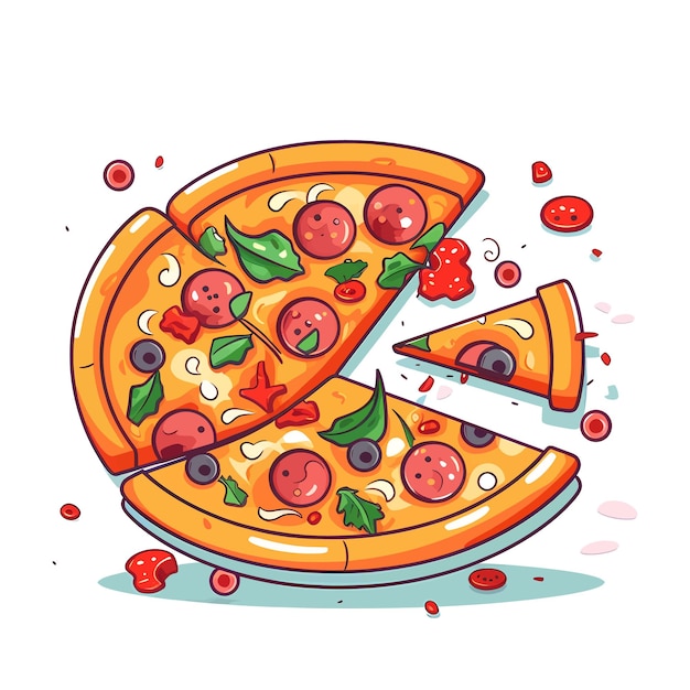 Pizza Fraîchement Cuite Image De Délicieuses Pizzas Illustration Vectorielle