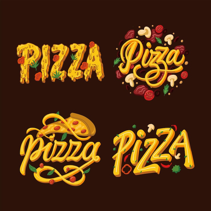Vecteur pizza gratuite vector illustration logo affiche marque bundle design