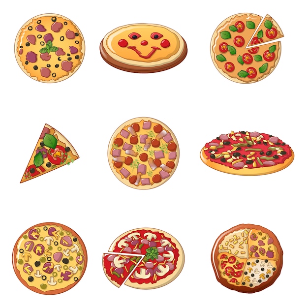 Pizza icon set