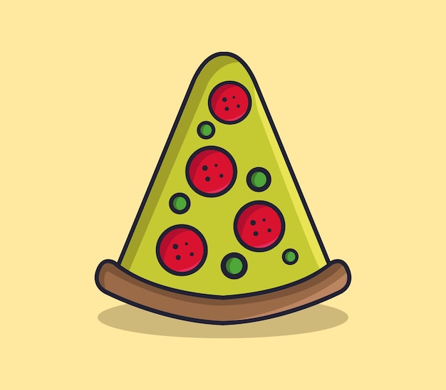 Pizza Illustrée En Style Cartoon