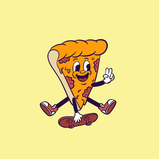 La pizza qui joue au skateboard