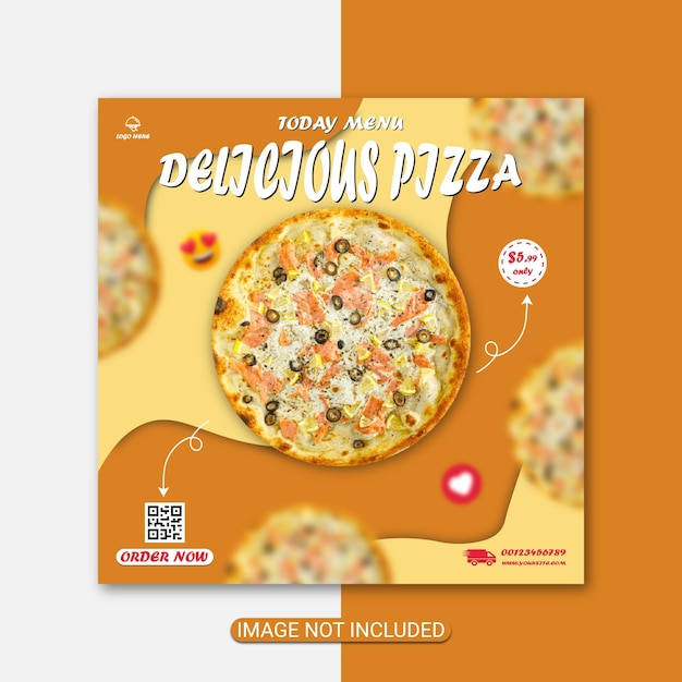 Pizza Social Media Post Design Vecteur Premium