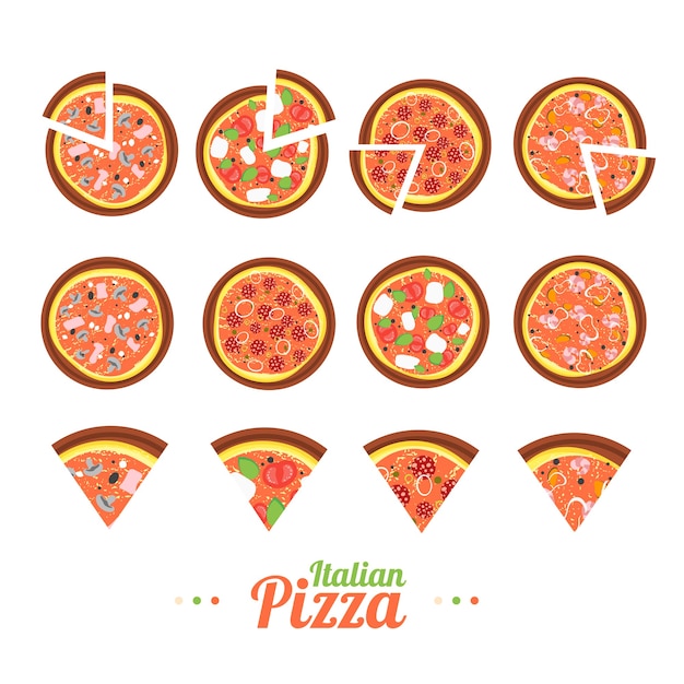 Pizza Sur Un Style Design Plat