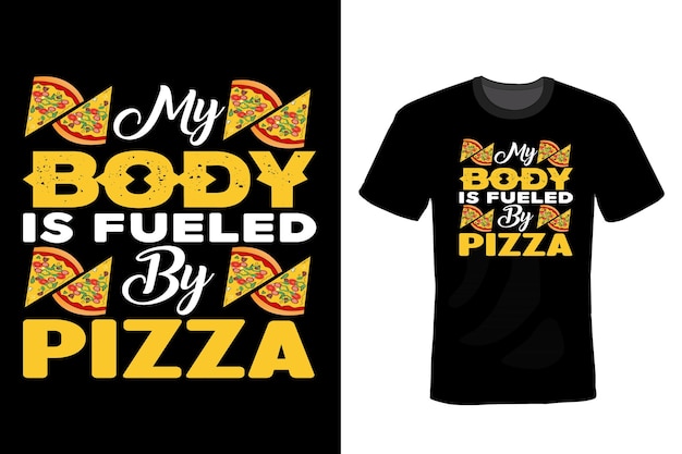 Pizza T shirt design typographie vintage