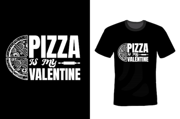 Pizza Tshirt Design Typographie Vintage