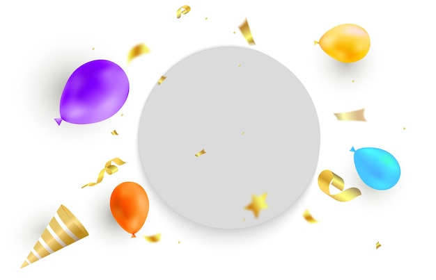 Place pour le texte de félicitations et d'invitations avec des ballons