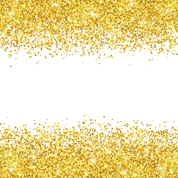 Vecteur placer de paillettes d'or sur fond blanc illustration vectorielle