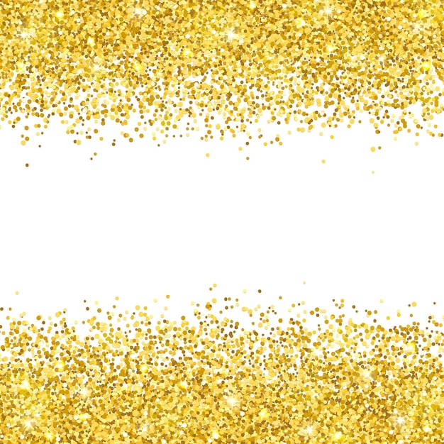 Placer de paillettes d'or sur fond blanc Illustration vectorielle