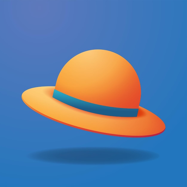plage chapeau de soleil vecteur dessin animé icône illustration collection d'éléments d'été