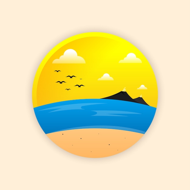 Plage, Icône, Voyage, Icônes, été, Ensemble, Plat, Tourisme, Illustration, Ligne, Symbole, Vacances, île, Mer, Isolé, Paume, Récréation, Blanc, Signe, Logo, Soleil, Couleur