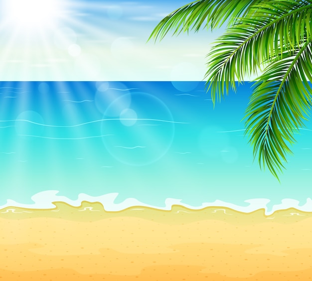 Plage et mer tropicale avec soleil