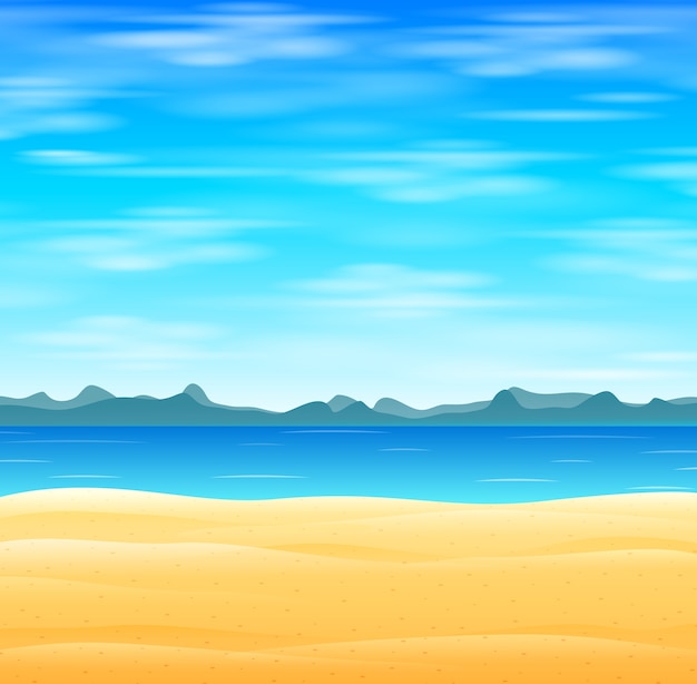 Plage tropicale avec un ciel bleu