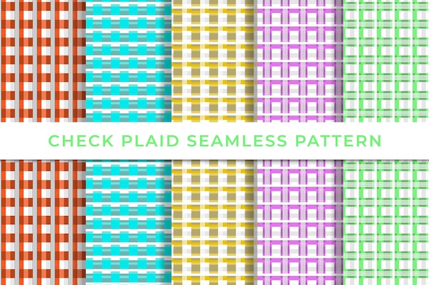 Plaid à Carreaux Collection De Motifs Géométriques Sans Couture Design Minimaliste Simple