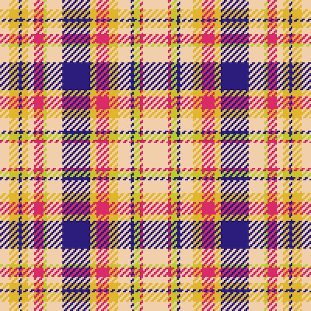 Plaid sans couture de texture de vecteur de tissu vérifier avec un motif de fond tartan textile