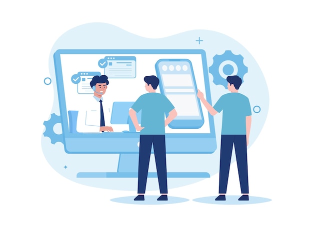 Plainte au concept de service d'assistance tendance illustration plate