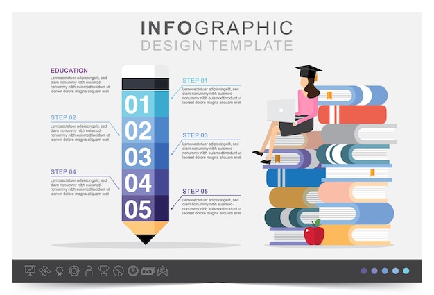 Vecteur plan d'affaires infographique et ensemble d'icônes