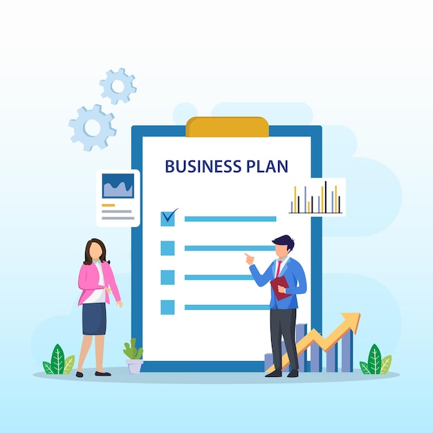 plan d'affaires stratégie de plan de concept pour le vecteur d'illustration de succès