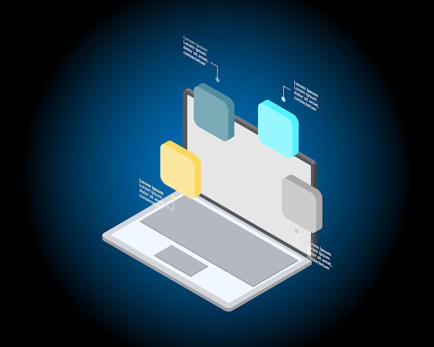 Plan D'affaires Travail Avec Modèle D'ordinateur Portable Pour Infographie Pour Présentation Pour 4 éléments