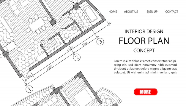 Plan d'un appartement moderne