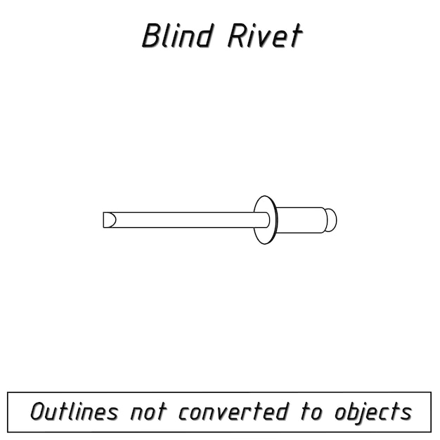 Vecteur plan de contour de rivet à tête aveugle