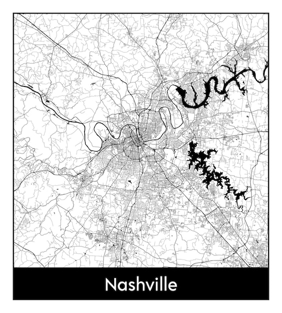 Plan Minimal De La Ville De Nashville (états-unis, Amérique Du Nord)