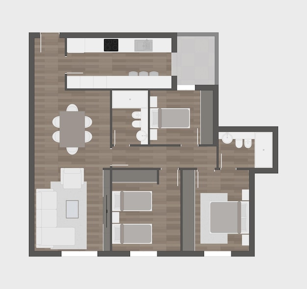 Vecteur plan de plancher