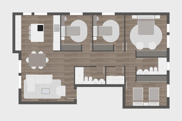 Vecteur plan de plancher