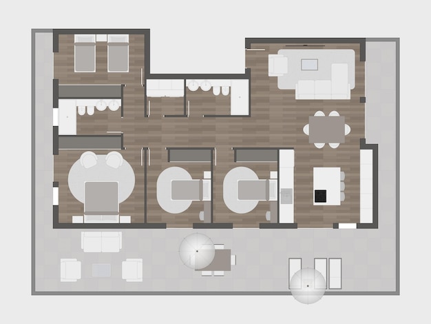 Vecteur plan de plancher