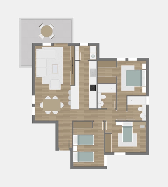 Vecteur plan de plancher