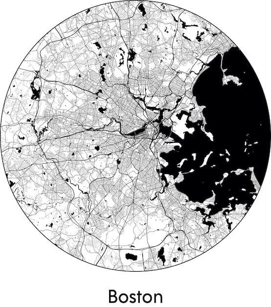 Plan de la ville Amérique du Nord États-Unis Boston illustration vectorielle