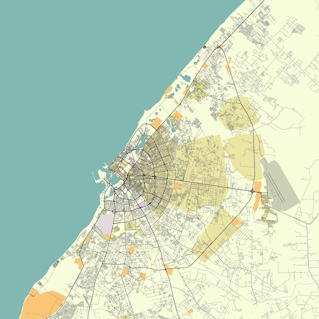 Plan De La Ville De Benghazi Libye